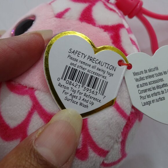 Ty Squishy Beanie Pinky Owl Plush Keychain Clip Stuffed Animal Plush Soft Toy 3" - Picture 9 of 11